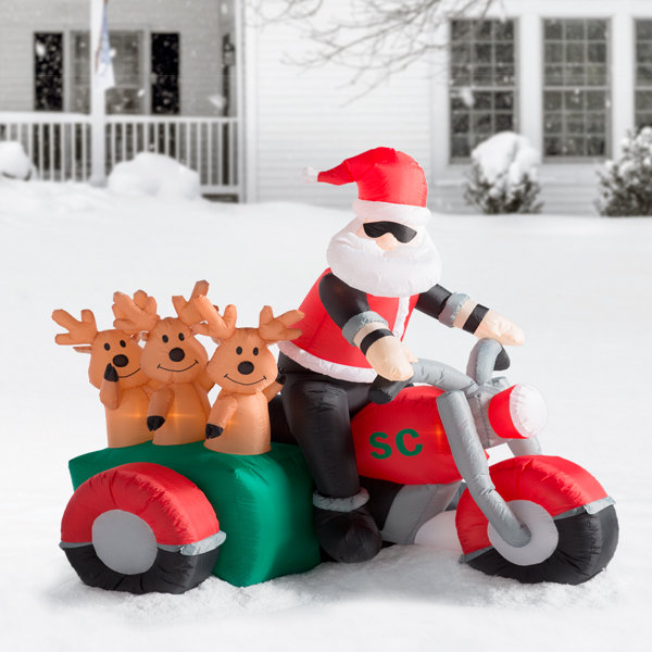 Santa Inflatable Motorcycle Wayfair