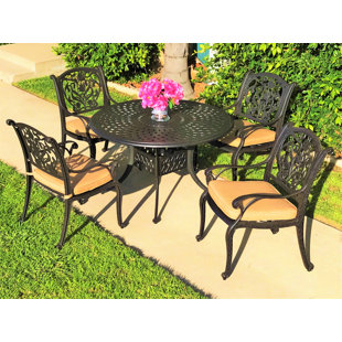 Go to store & view more images Camptown 5 Piece Sunbrella Dining Set with Cushions by Fleur De Lis Living