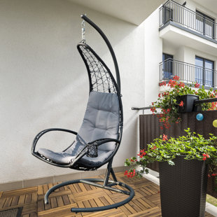 Go to store & view more images Maciejewski Hanging Basket Swing Chair with Stand by Bungalow Rose