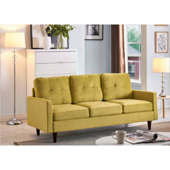 Mercury Row Maliana 71 5 Wide Velvet Square Arm Sofa Reviews Wayfair