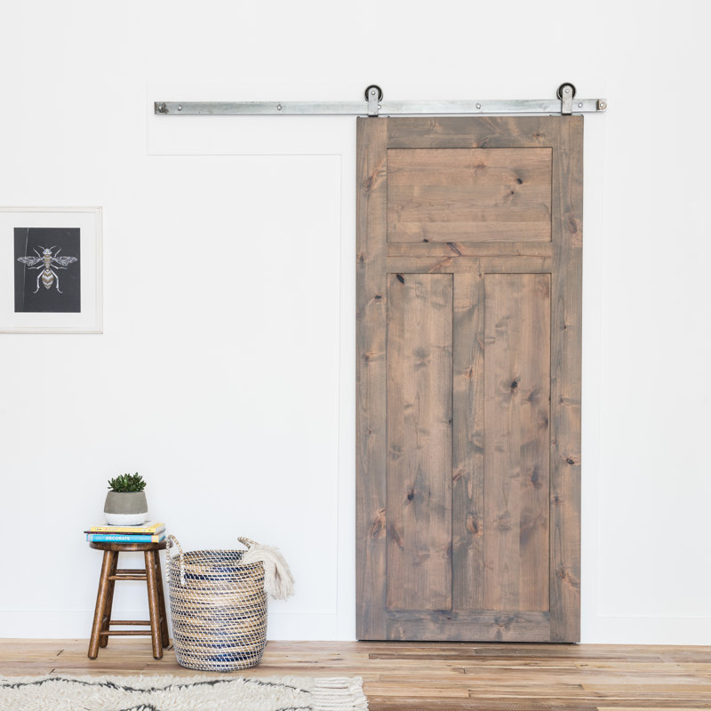 Artisan Hardware Paneled Wood Craftsman Sliding Barn Door Without