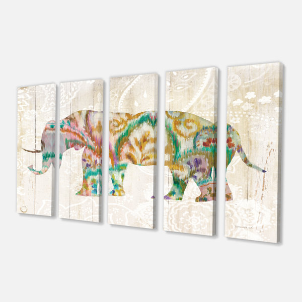 East Urban Home Boho Paisley Elephant Ii Vii Painting Multi