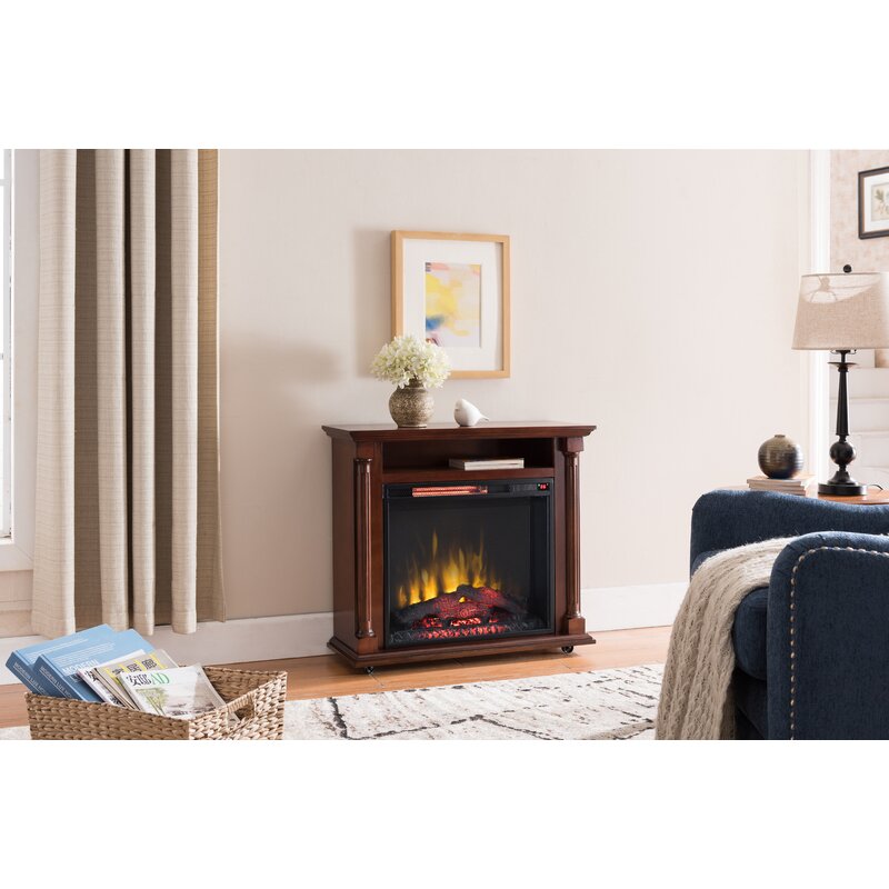 Charlton Home Seadrift Rolling Electric Fireplace Wayfair