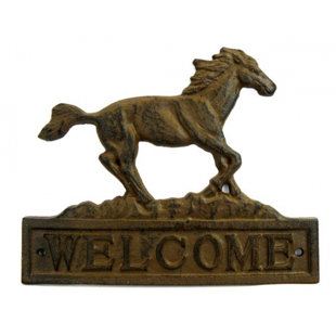 Rocking Horse-Nursery-Playroom-Door Sign-Brass Plaque-Swing