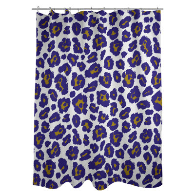 Animal Print Single Shower Curtain East Urban Home Color WhitePurpleYellow