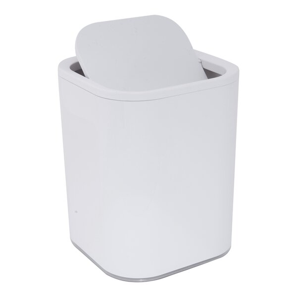 5 L Small Plastic Waste Trash Can Basket Bin With Removable Swing Top Lid Red 