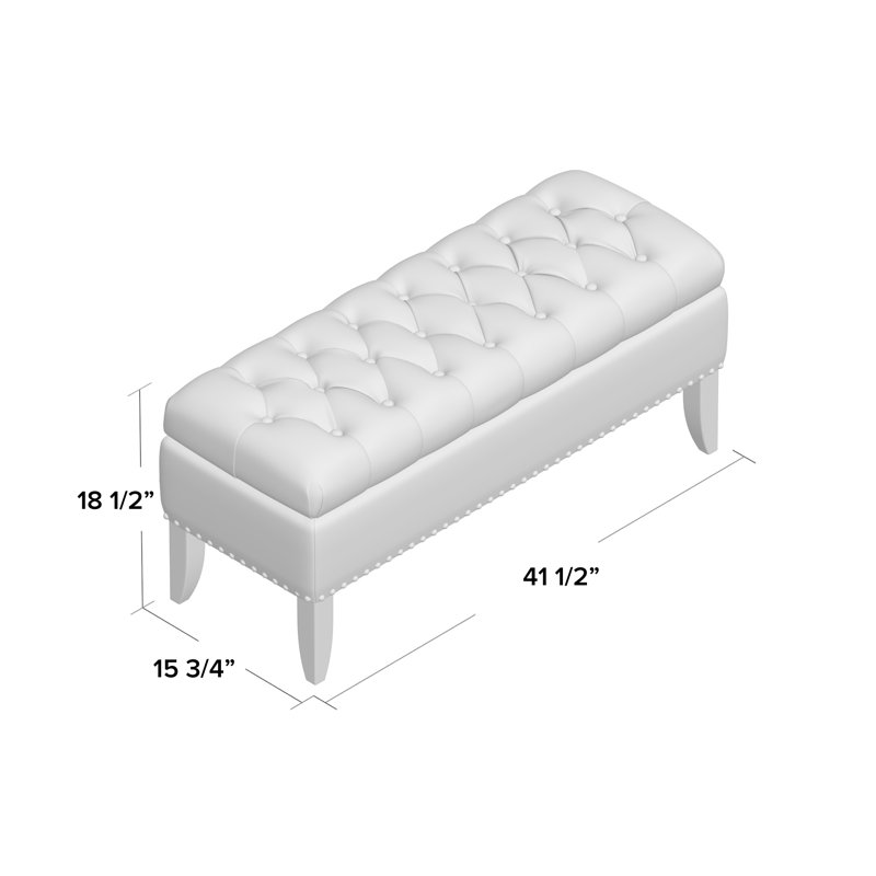 Mortensen Upholstered Flip Top Storage Bench & Reviews Birch Lane