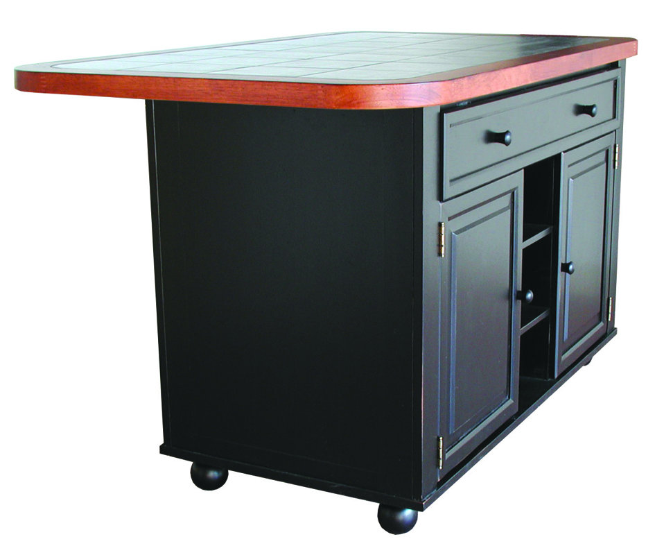 Loon Peak Lockwood Kitchen Island with Ceramic Tile Top & Reviews ... Loon Peak Lockwood Kitchen Island with Ceramic Tile Top & Reviews ...