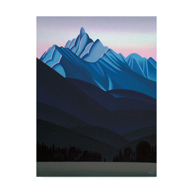 Trademark Art Mountain Dawn Acrylic Painting Print On Wrapped