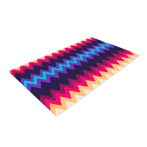 Nika Martinez Surf Chevron Purple/Red Area Rug