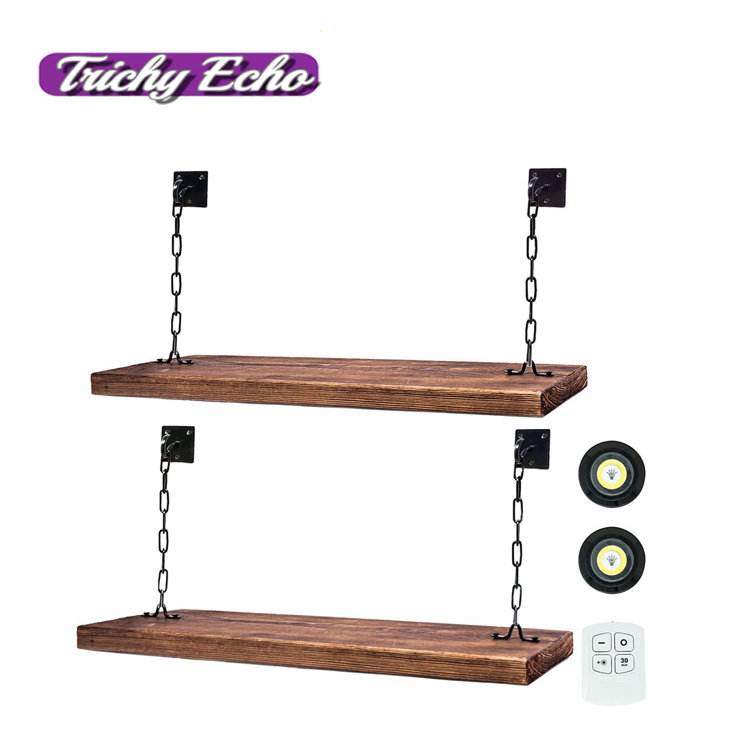 Set Of 2 Solid Chain Floating Shelves - 25.6