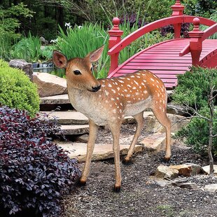 Newborn Baby Fawn Deer Scuplture Garden Figurine Statue Lawn Art Yard Decor New 