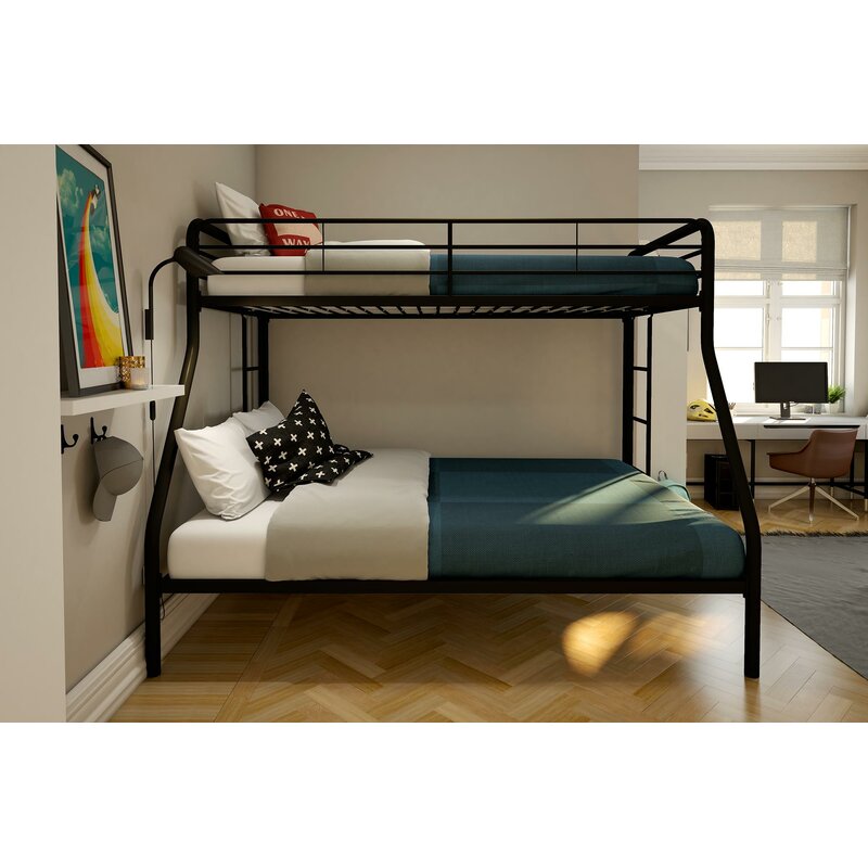 twin full bunk bed with mattresses