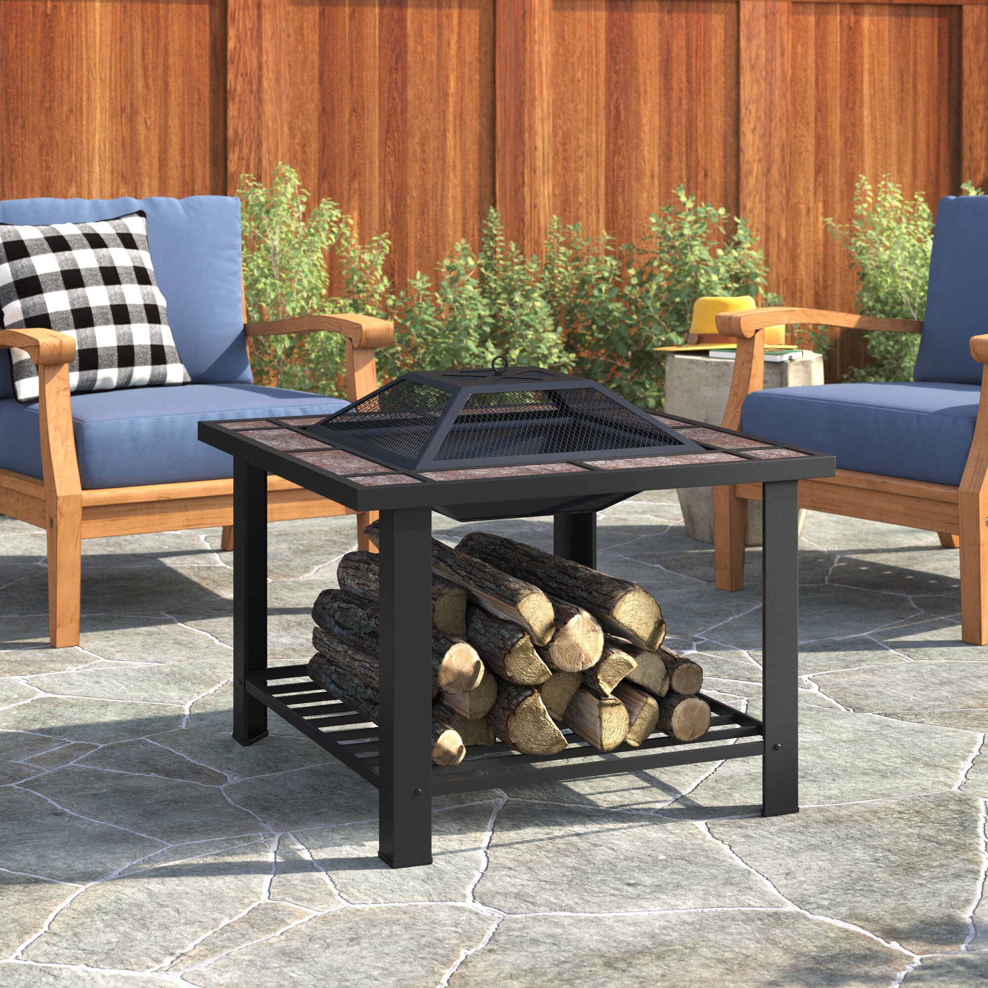 Millwood Pines Izquierdo 26 H X 30 W Steel Wood Burning Outdoor Fire Pit Table Reviews Wayfair