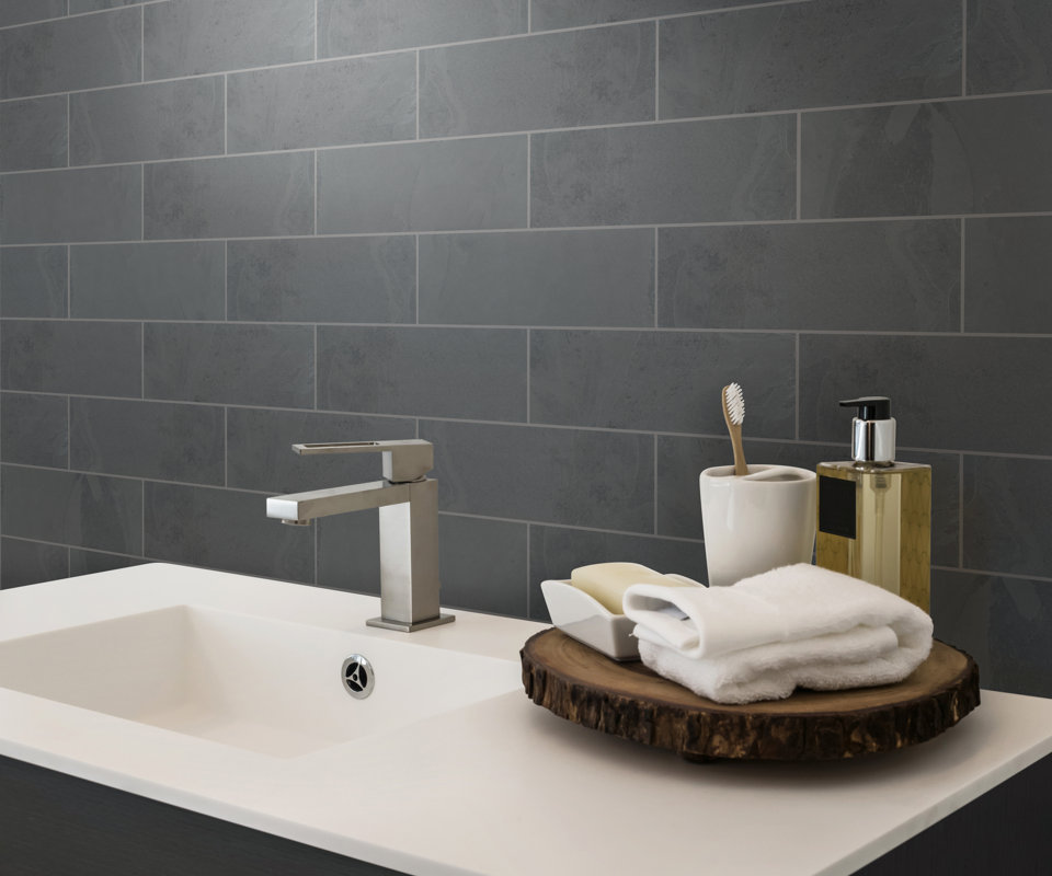 2 4 Gray Subway Tile Tyres2c Msi Montauk 4 X 12 Slate Subway Tile In Gray Reviews Wayfair