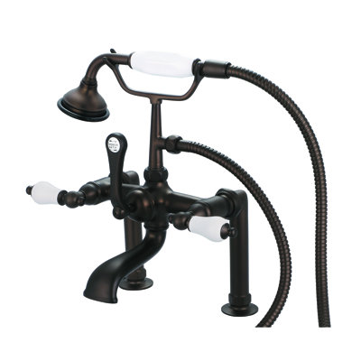 Stonington 7 Spread Deck Mount Tub Faucet With 6 Risers Handheld