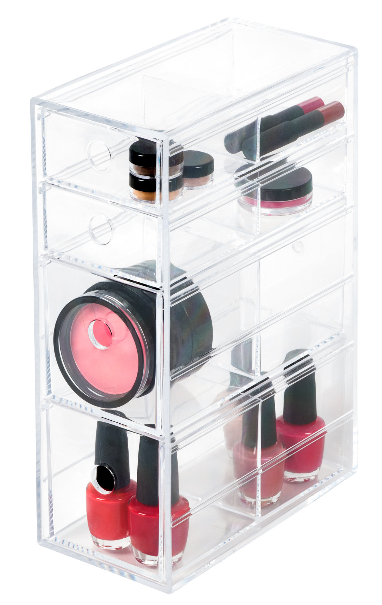 Rebrilliant Lars Clearly Chic Slim 4 Drawer Makeup Organizer Wayfair