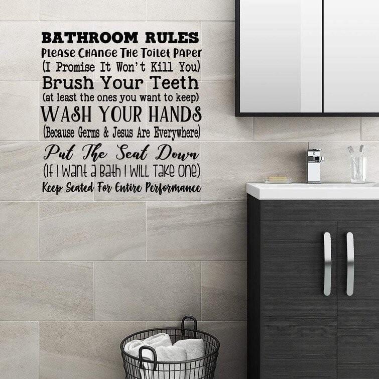 Toilet Rules Sticker Decal / Graphic / Sticker