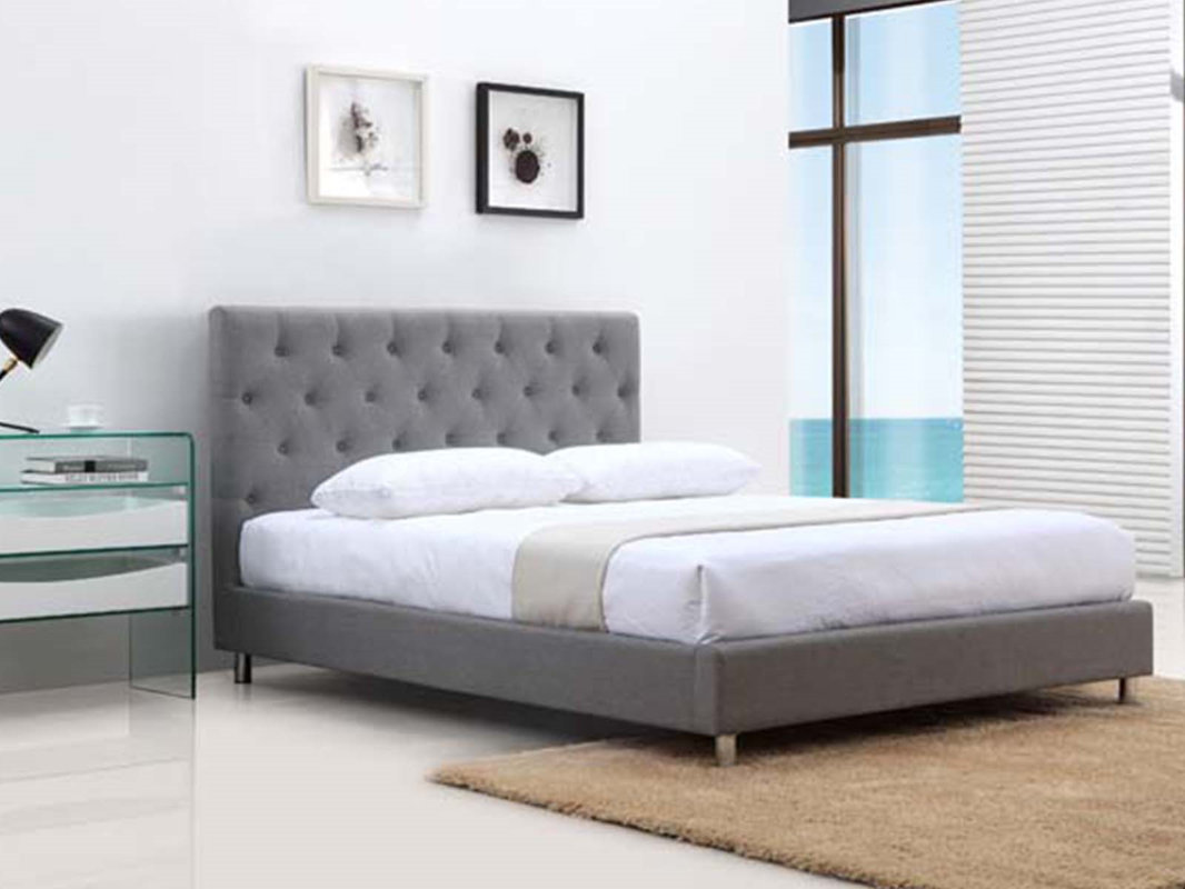 Casabianca Furniture Otto Fabric Queen Upholstered Platform Bed - Defaultname casabianca furniture otto fabric queen upholstered platform bed - defaultname