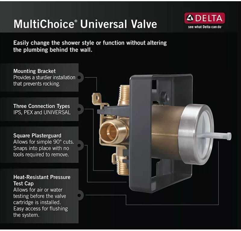 R10000 Unws Delta Multichoice Universal Mixing Rough In Valve With