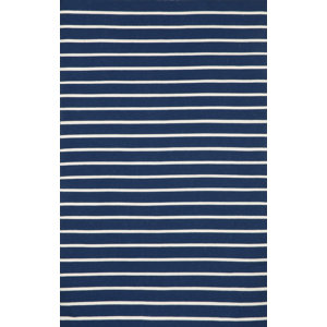 Ranier Pinstripe Hand-Woven Navy Indoor/Outdoor Area Rug