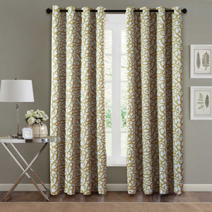 Hewitt Geometric Blackout Thermal Grommet Curtain Panels (Set of 2)