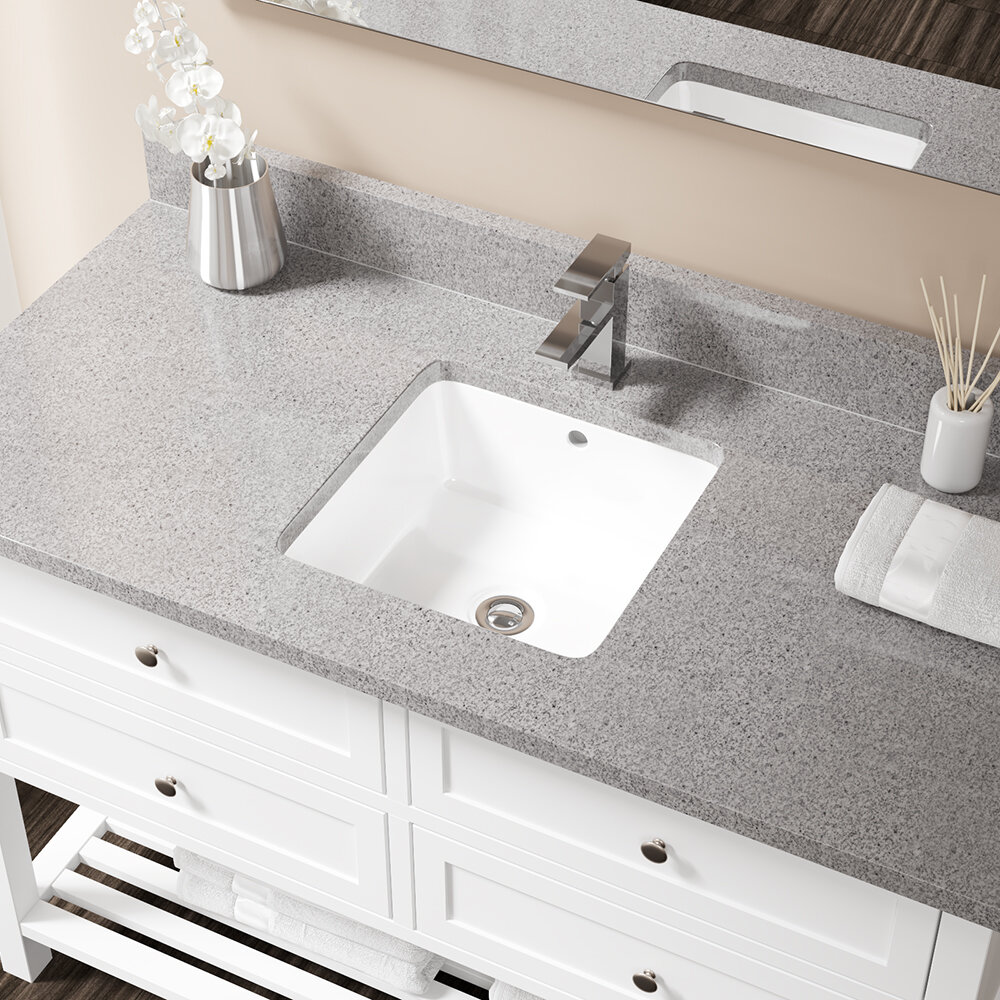 Mrdirect White Square Undermount Bathroom Sink With Overflow Reviews Wayfair