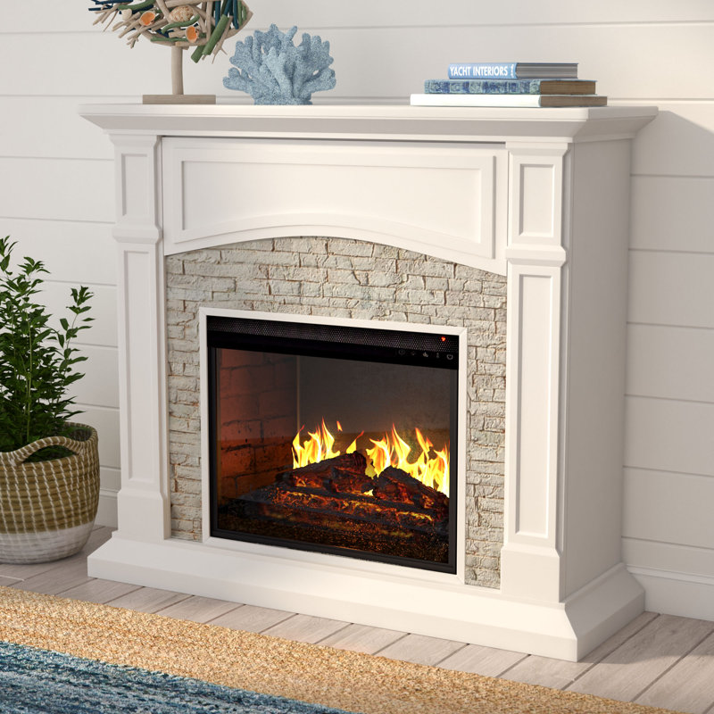 Alcott Hill Shanks White Electric Fireplace Reviews Wayfair