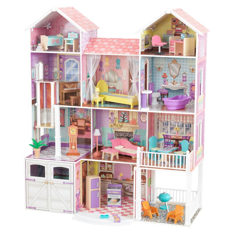 kidkraft think pink corner dollhouse