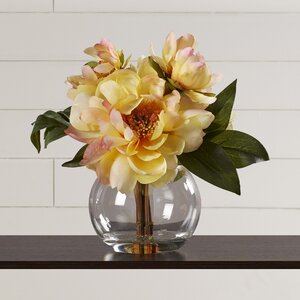 Yellow Peonies in Acrylic Water Vase