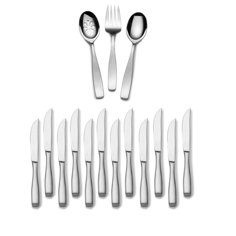 Mikasa Satin Loft 75-Piece Flatware Set 18/10 Stainless Steel Service For 12 