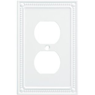 Brainerd single gang Wood Architectural Pure White Outlet Cover 
