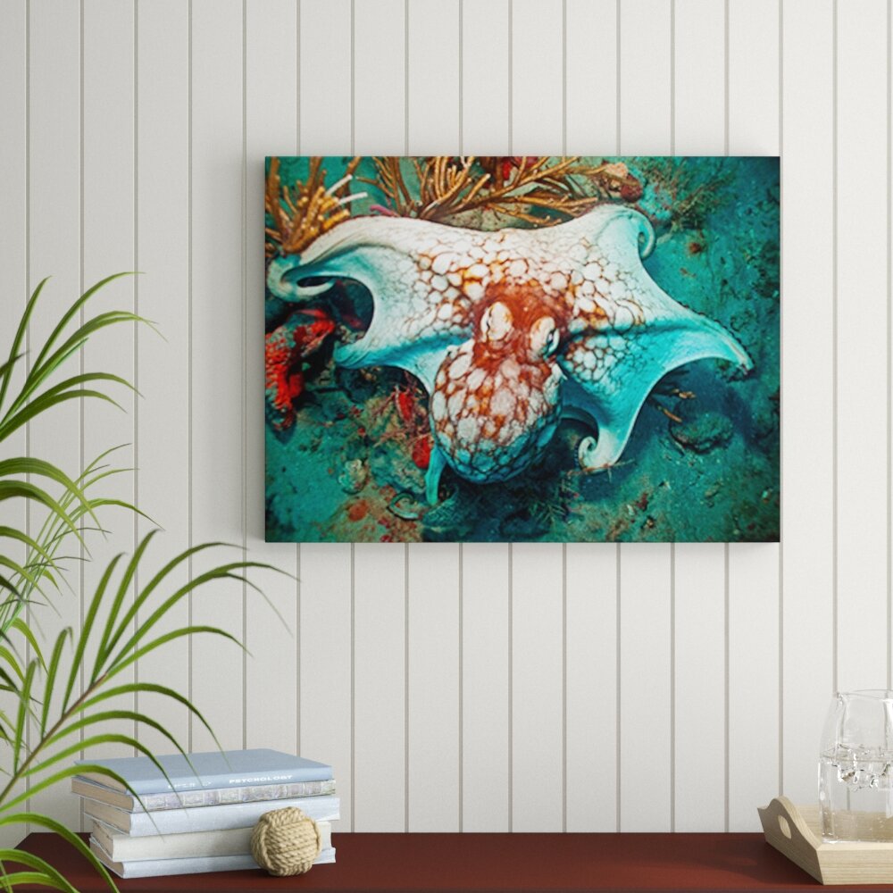 Breakwater Bay Octopus by Christopher Doherty - Wrapped Canvas ...