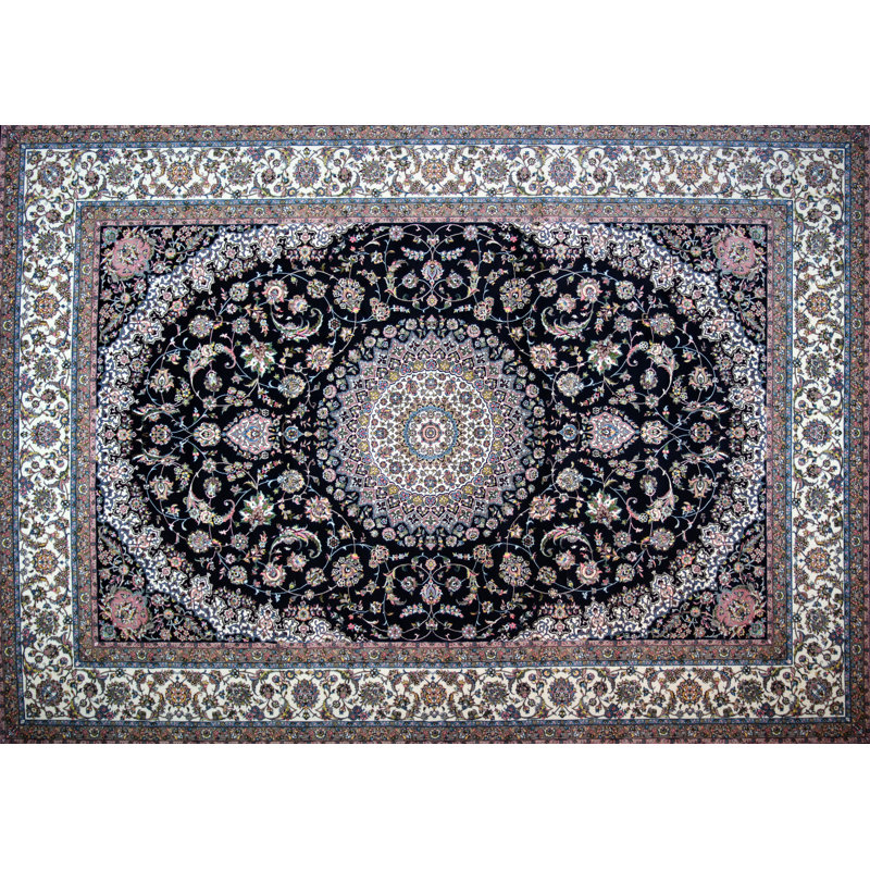 Astoria Grand Brady Hand Look Persian Wool Blue Ivory Red Area Rug Wayfair
