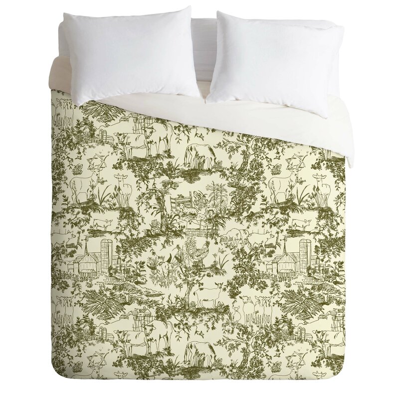 East Urban Home Farm Land Toile In Vintage Duvet Cover Set Wayfair