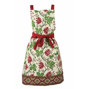 Cotton Greenery Block Print Apron