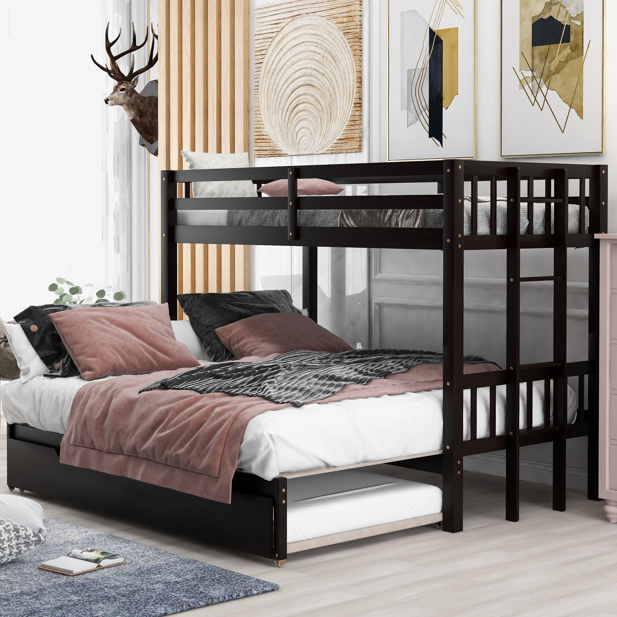 twin bed with bottom bed