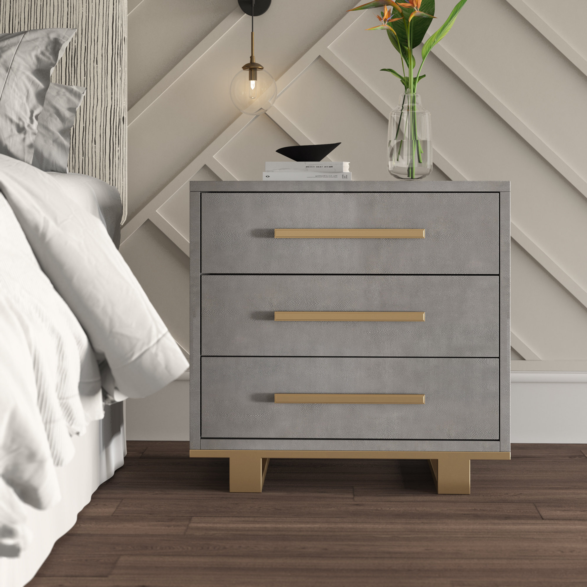 Mercury Row® Caulkins Solid + Manufactured Wood Nightstand & Reviews