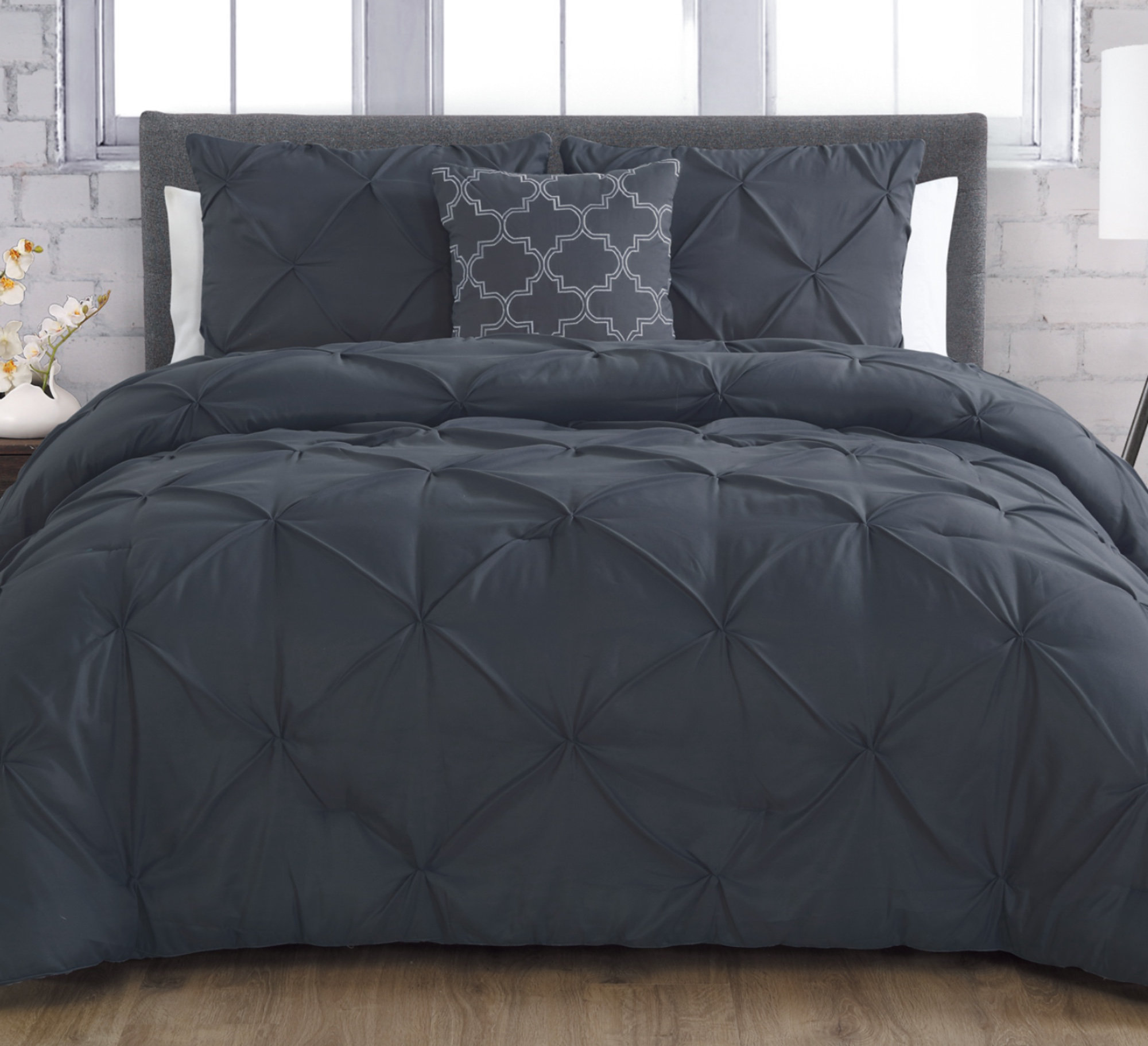 Charlton Home 4 Piece Pinch Pleat Down Alternative Comforter Set