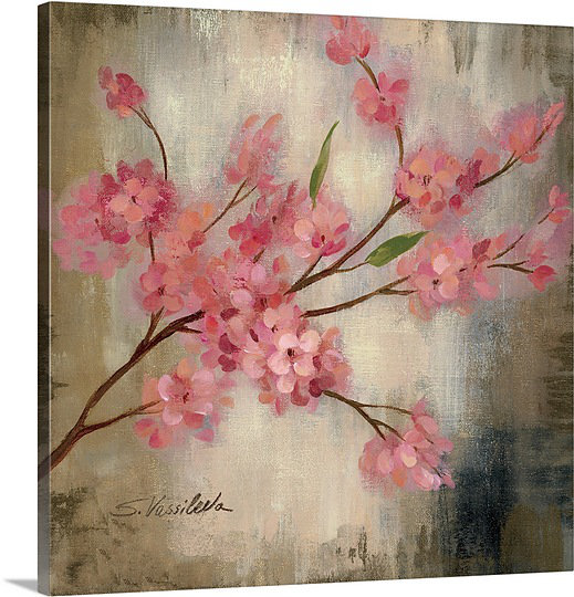 Canvas On Demand Cherry Blossom I By Silvia Vassileva Painting