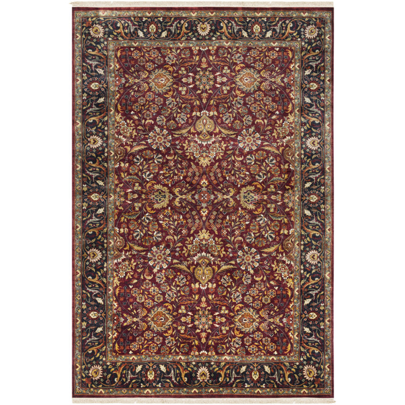 Surya Taj Mahal Oriental Hand Knotted Wool Garnet Dark Brown Area Rug Wayfair