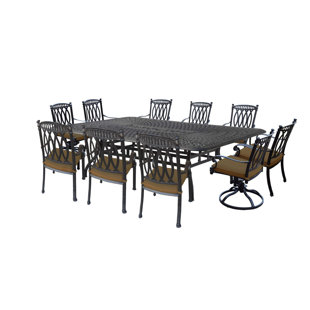 Go to store & view more images Morocco Aluminum 11 Piece Dining Set with Cushions by Oakland Living