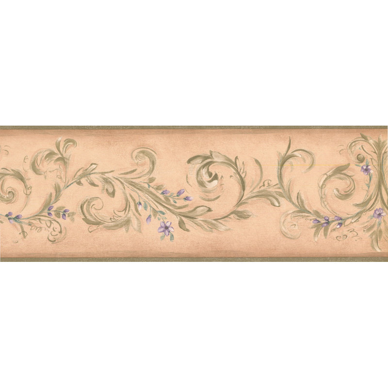 York Wallcoverings Damask Flowers 15 L X 7 W Wallpaper Border