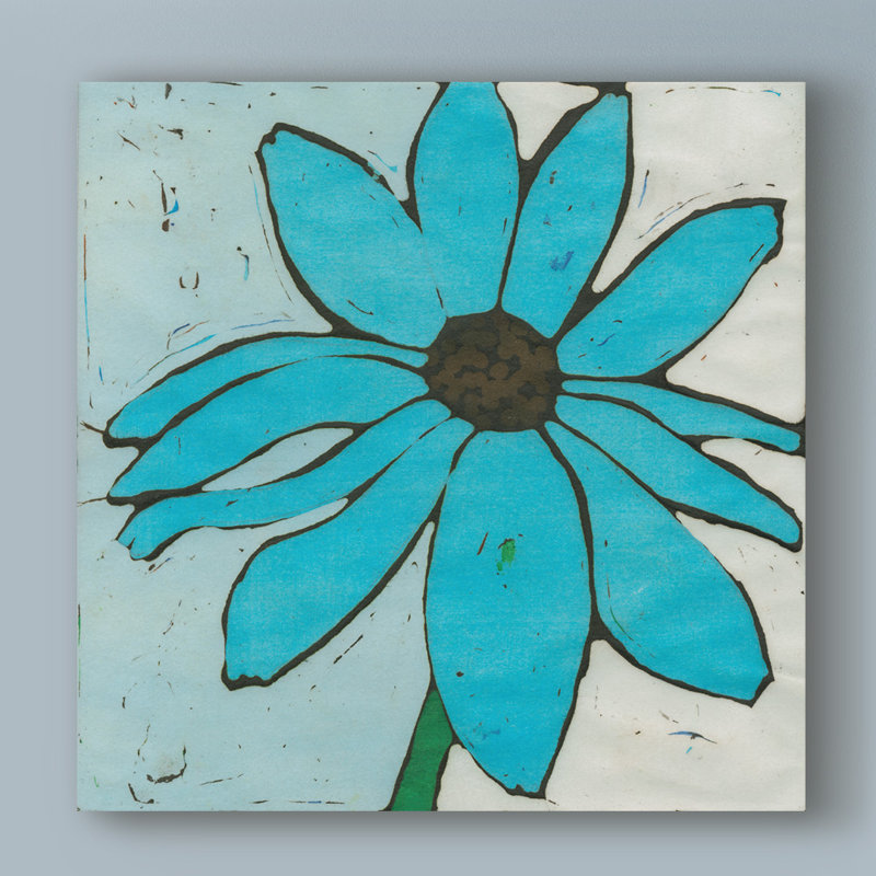 Winston Porter Turquoise Batik Botanical I Acrylic Painting