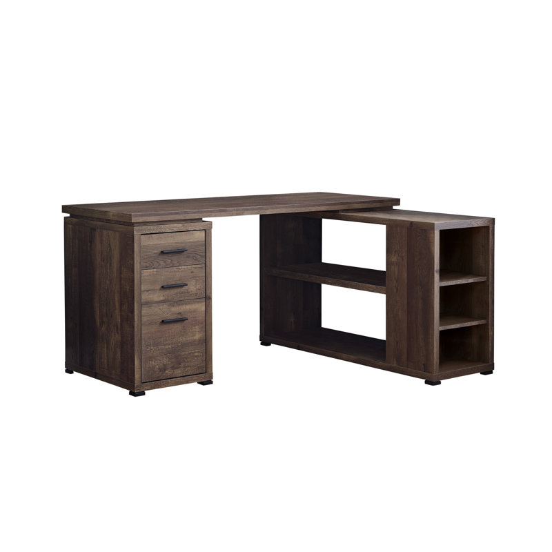 WINDSOR Brown Large Computer Home Executive Study Office Corner Desk Cupboard