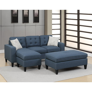 Go to store & view more images Cray Reversible Sectional with Ottoman by Ebern Designs