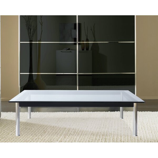 Lc10 Coffee Table - Lc10 Coffee Table 48 Cube, Clear / Tables and low tables, square and rectangular in shape, with polished chrome steel legs and steel frame enamelled in glossy basalt, grey, light blue, green, bordeaux and ochre or mat black.