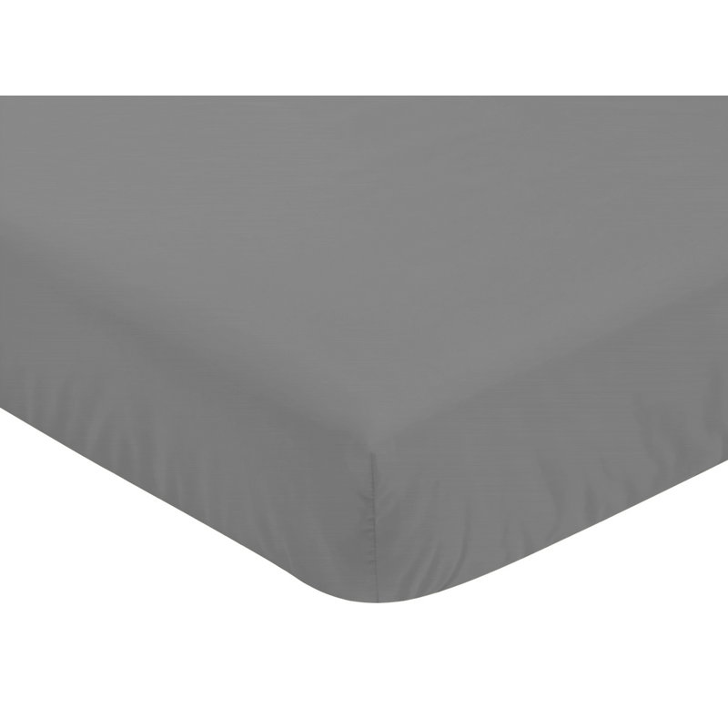gray crib sheet