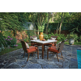 Go to store & view more images Panama 5 Piece Sunbrella Dining Set with Cushions by Peak Season Inc.