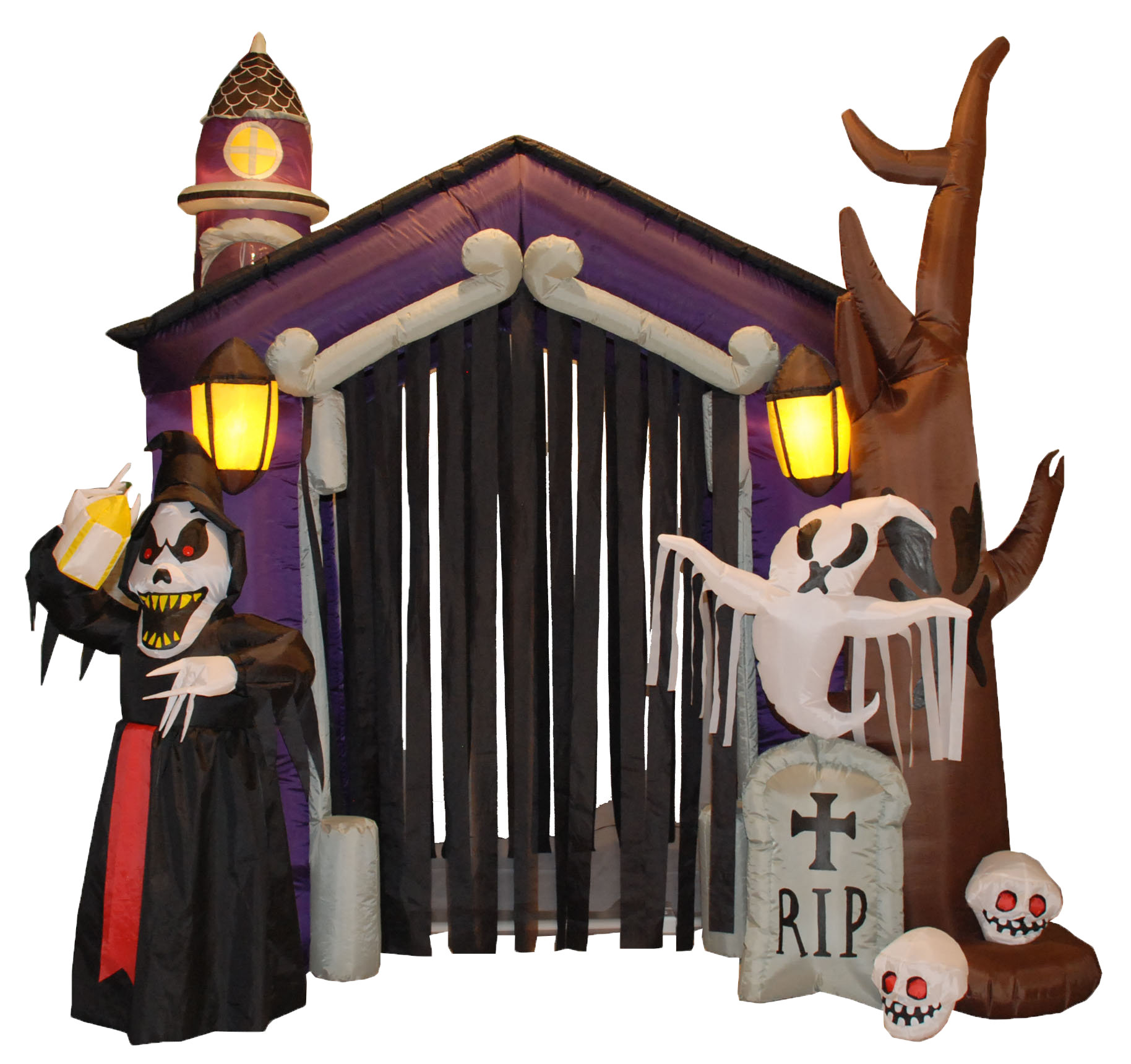 5 x 3/" Halloween Flag Happy Haunted House Skeleton Pumpkin Witch Decoration
